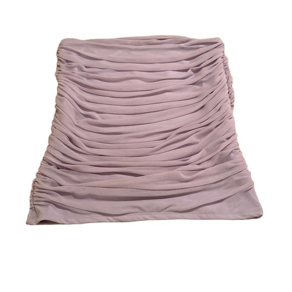NAKED Wardrobe Ruched Chiffon Mini Skirt in Lavender - Picture 2 of 4